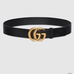 Gucci Black Belt with Gold Buckle